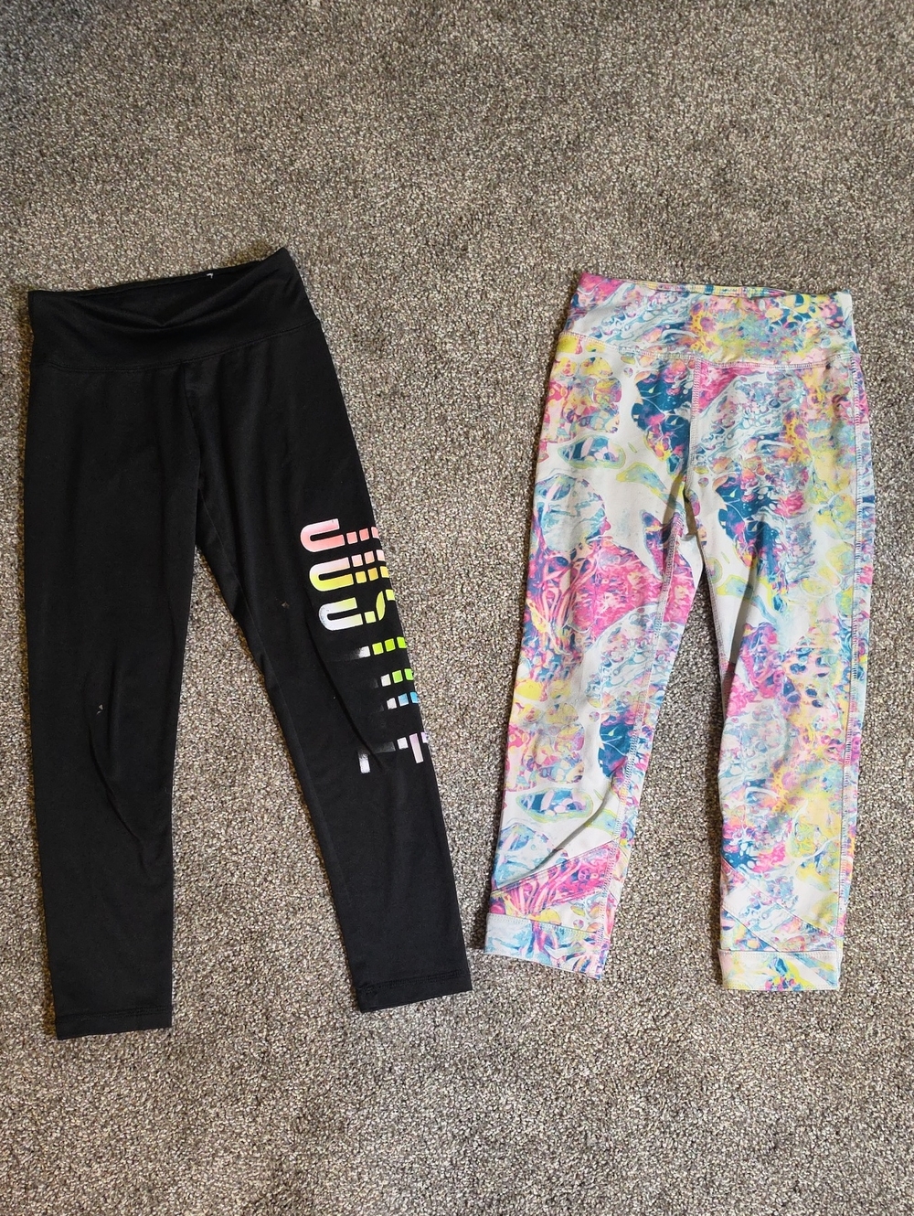 Kids Active Leggings - Black & Multicolor